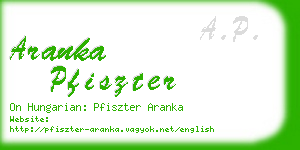 aranka pfiszter business card